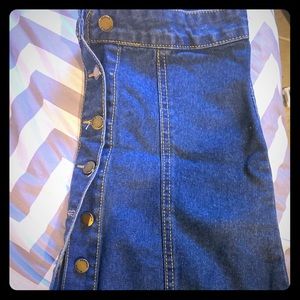 Button up denim skirt